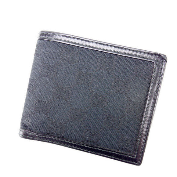 Gucci Black Canvas Bifold Wallet GG - Picture 1 of 6